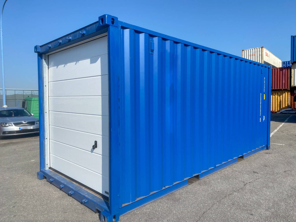 20ft Garage Container (Sectional Door) - RAL 5010 Gentian Blue — supplier photo 1