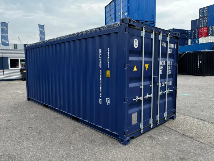 20ft Open-Top Shipping Container - Plywood Floor - RAL 5010 Gentian Blue — supplier photo 1